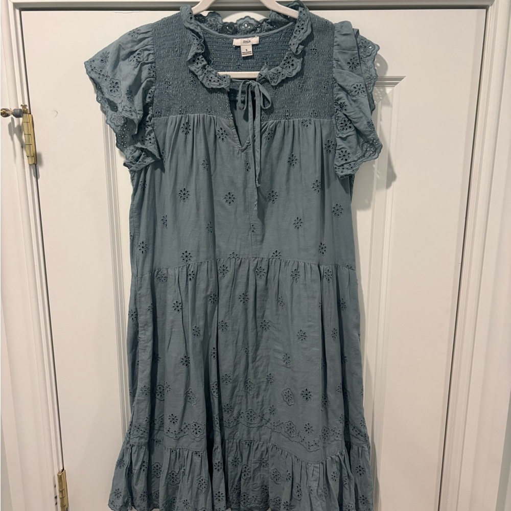 Othilia Women's Mini Dress in Dusty Blue